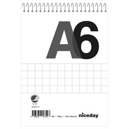 Spiralblock A6 100 blad rutigt