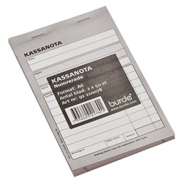 Kassanota 100 x 150 mm 2x 50 numrerade blad