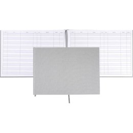 Burde Besöksbok 260 x 210 mm textil grå