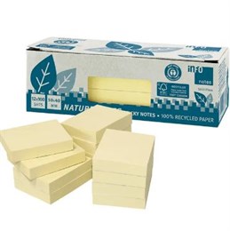 Notisblock Recycled 40x50mm gul 12st/fp