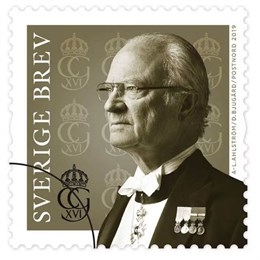 Frimärke Kung Carl Gustaf 100st/fp