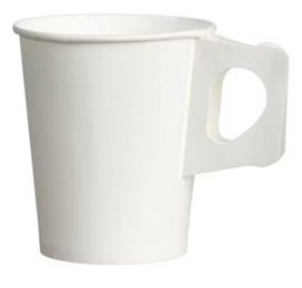 Bägare 18cl papp vit med öra 80st/rör