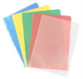 Plastmapp A4, Präglad 0,12 Sorterade Fäger 100st/fp