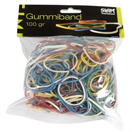 Gummiband sorterade storlekar 250 st/100g/fp