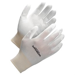 Handske Nylon PU Vit L (10) 10/fp