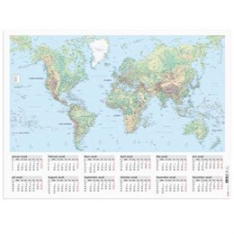 Kalender Väggblad Världskarta