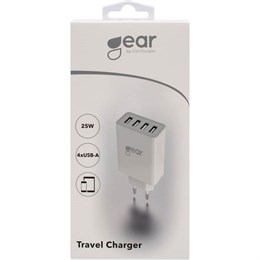 GEAR Laddare 220V 4xUSB-A 5A/2