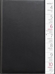 Liten veckokalender plast svart