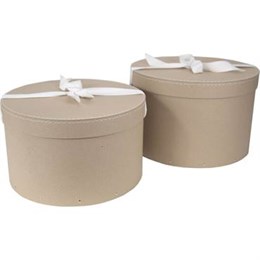 Låda Bigso Hanna natur rund med snöre 2-pack