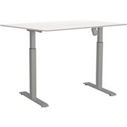 Elskrivbord höj- och sänkbart enmotorig vit/aluminium 1600 x 800 mm