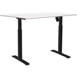 Elskrivbord höj- och sänkbart enmotorig vit/svart 1600 x 800