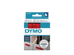 Märkband Dymo D1 12mm svart/röd