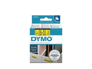 Märkband Dymo D1 6mm svart/gul