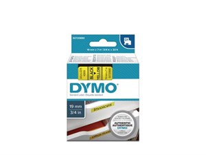 Märkband Dymo D1 19mm svart/gul