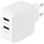 Väggladdare Deltaco 2xUSB 24W vit